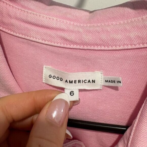 GOOD AMERICAN PINK DENIM FIT FOR SUCCESS JUMPSUIT - Picture 6 of 12